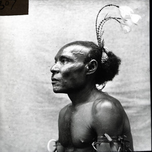 Marigum, headman of Dap village, 1934. Wogeo Island, East Sepik Province, Papua New   Guinea. Photo by H I Hogbin, Macleay Museum.